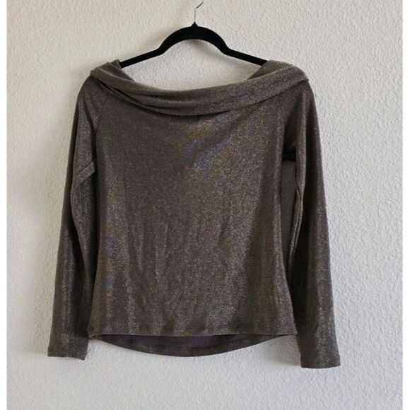 NWT Banana Republic Factory 2024 Off-Shoulder Sparkle Top Gold Size M Feminine - Picture 6 of 9